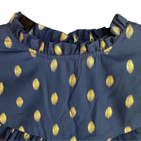 Gold Leaf Mock Neck Blouse - Picture 4 of 7